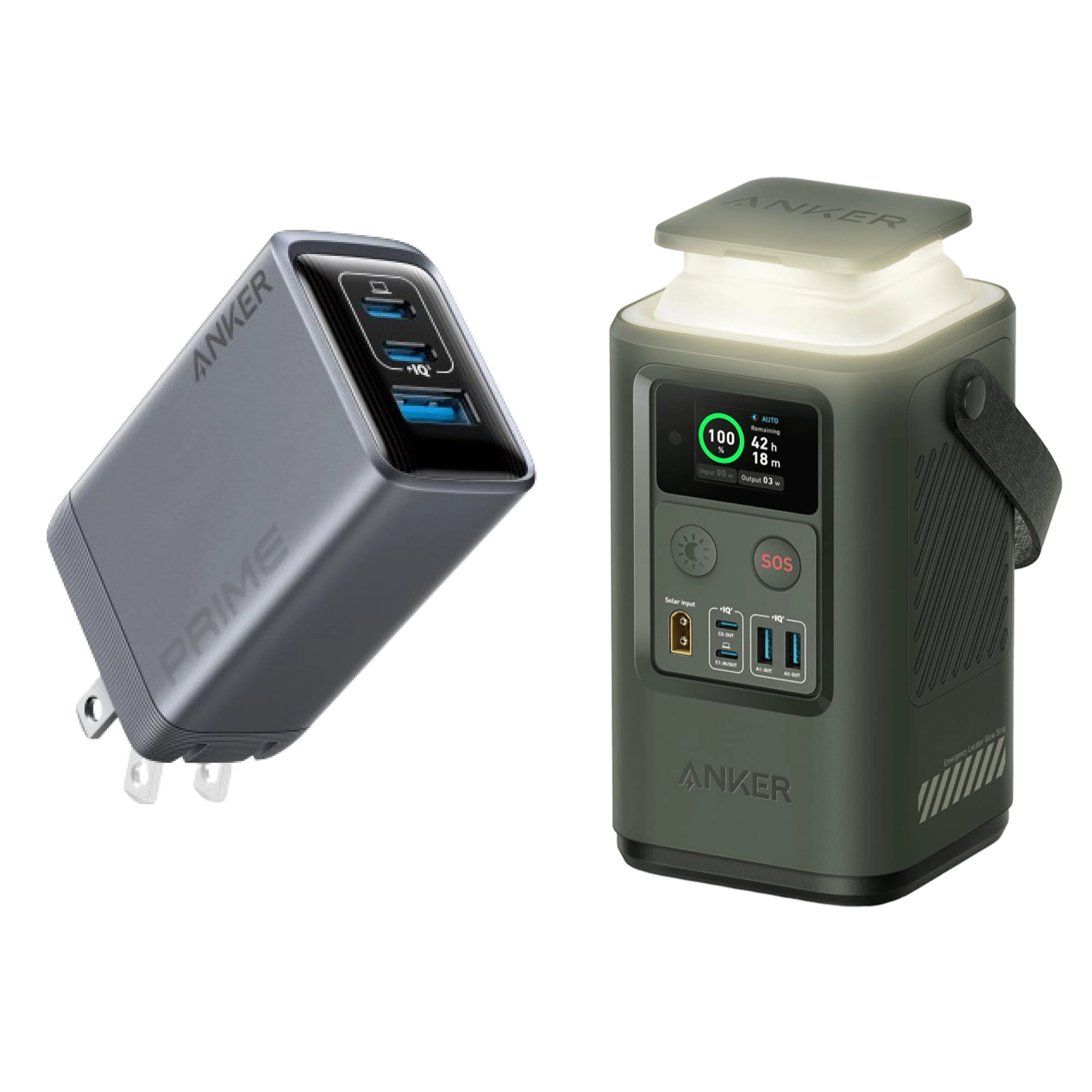 Anker 548 Power Bank (PowerCore Reserve 192Wh) and Anker Prime Charger (100W, 3 Ports, GaN)